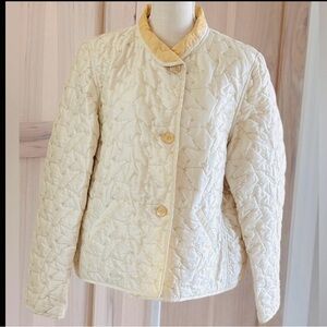 Vintage Metallic Quilted Jacket. Ivory | Gold Women’s Sz M/L | 1960s | Gorgeous